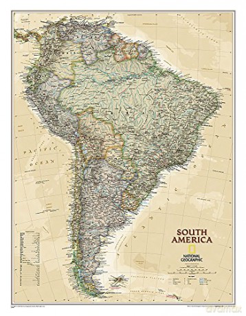 South America Executive, tubed: Wall Maps Continents (National Geographic Reference Map) - National Geographic Maps [KSIĄŻKA]