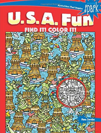 SPARK U.S.A. Fun Find It! Color It! (Dover Kids Activity Books: U.S.A.) - Diana Zourelias [KSIĄŻKA]