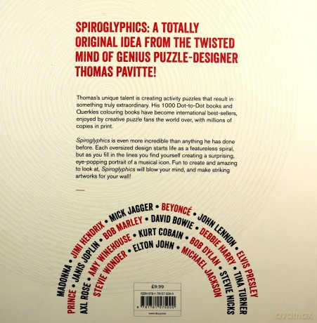 Spiroglyphics: Rock Heroes: Colour and reveal your musical heroes in these 20 mind-bending puzzles - Thomas Pavitte [KSIĄŻKA]