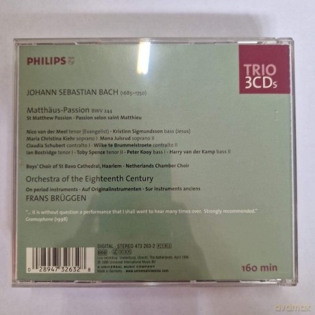 Bruggen Orch.Of The 18 Century: Bach St.Matthew Passion [3CD]