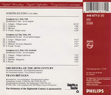 Bruggen,Orch.18th Century: Haydn:Symph.90,91,92 [CD]