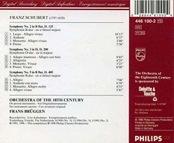 Bruggen,Orch.Of The 18th Cent.: Schubert:Symph. N. 2,3,5 [CD]