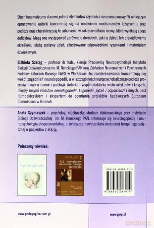 Test do badania słuchu fonematycznego u dzieci i dorosłych (druk cyfrowy) - Elżbieta Szeląg, Aneta Szymaszek [KSIĄŻKA]