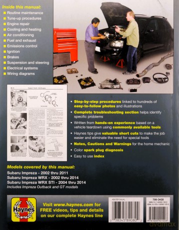 Subaru Impreza 2002 Thru 2011, Impreza Wrx 2002 Thru 2014, Impreza Wrx Sti 2004 Thru 2014 Haynes Repair Manual: Includes Impreza Outback and GT Models [KSIĄŻKA]