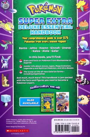 Super Extra Deluxe Essential Handbook (Pokemon): The Need-To-Know STATS and Facts on Over 900 Characters: The Need-To-Know STATS and Facts on Over 875 Characters: 1 - Scholastic, [KSIĄŻKA]