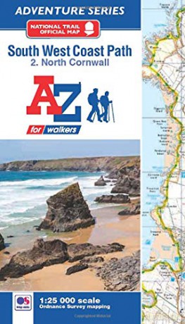 SW Coast Path North Cornwall Adventure Atlas: with Ordnance Survey mapping: 3 (A -Z Adventure Series) [KSIĄŻKA]