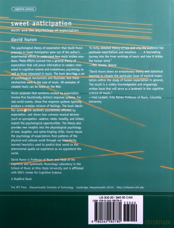 Sweet Anticipation: Music and the Psychology of Expectation (A Bradford Book) - David Huron [KSIĄŻKA]