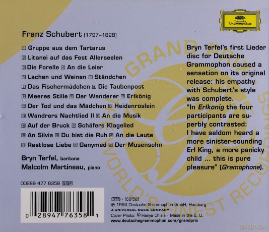 Bryn Terfel: Favourite Schubert Songs Grand Prix [CD]