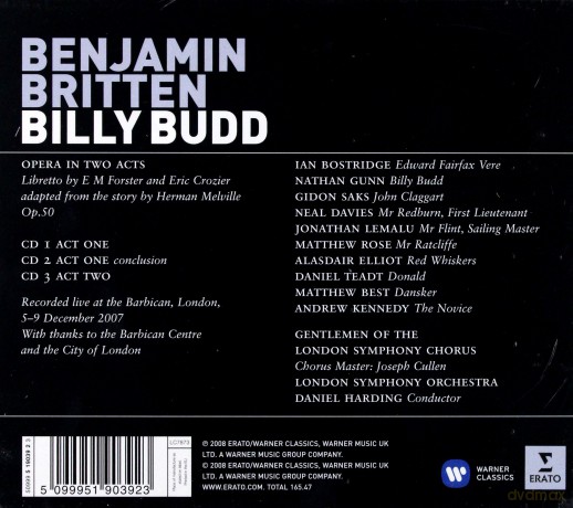 Budd, Billy: London Symphony Orchestra/Daniel Harding [3CD]