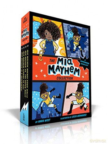 The Mia Mayhem Collection: Mia Mayhem Is a Superhero!; Mia Mayhem Learns to Fly!; Mia Mayhem vs. The Super Bully; Mia Mayhem Breaks Down Walls - Kara West [KSIĄŻKA]