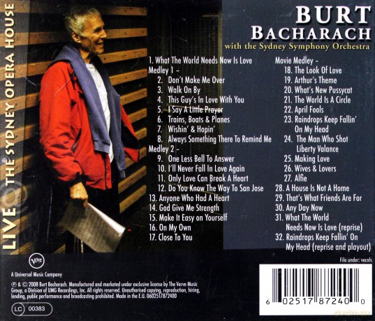 Burt Bacharach: Live In Sydney [CD]