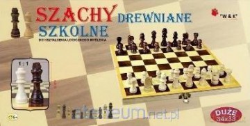 Duże szachy szkolne drewniane [GRA PLANSZOWA]