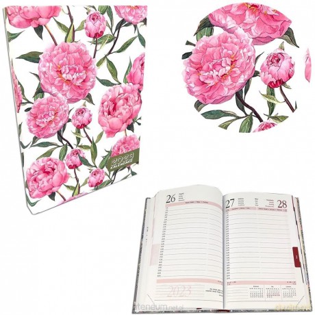 Kalendarz 2023 A5 dzienny soft touch Peonie [KALENDARZ]