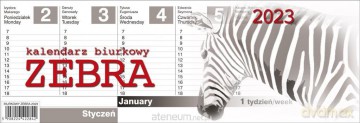 Kalendarz 2023 Biurkowy poziomy Zebra [KALENDARZ]
