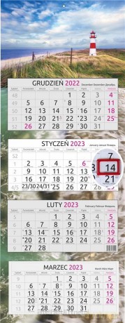 Kalendarz 2023 czterodzielny latarnia [KALENDARZ]