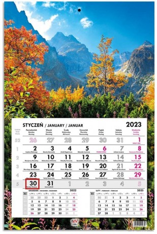 Kalendarz 2023 jednodzielny głowka płaska Tatry [KALENDARZ]