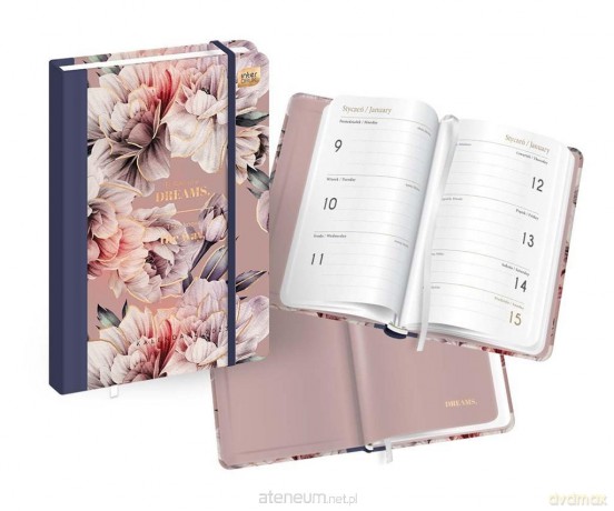 Kalendarz 2023 książkowy B6/192K Metallic Flowers [KALENDARZ]
