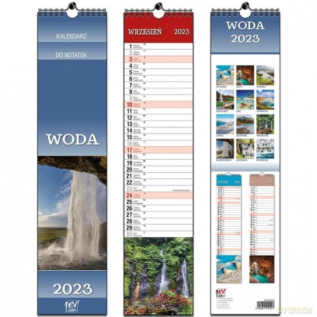 Kalendarz 2023 paskowy 13 planszowy Woda [KALENDARZ]