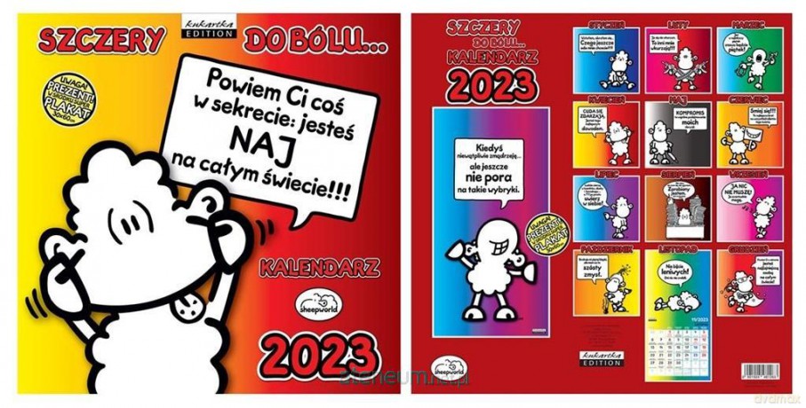 Kalendarz 2023 ścienny Classic Sheepworld Szczery [KALENDARZ]