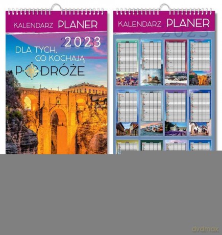 Kalendarz 2023 ścienny planer Podróże [KALENDARZ]