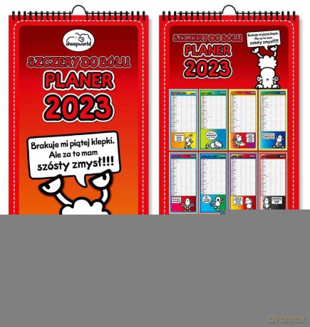 Kalendarz 2023 ścienny planer Sheepworld Szczery [KALENDARZ]