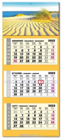 Kalendarz 2023 trojdzielny lux Bałtyk [KALENDARZ]