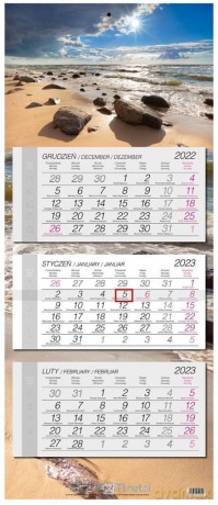 Kalendarz 2023 trójdzielny Bałtyk [KALENDARZ]