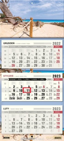 Kalendarz 2023 trójdzielny płaska główka Majorka [KALENDARZ]