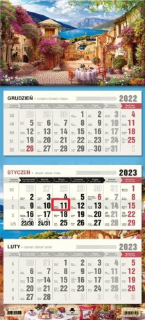 Kalendarz 2023 trójdzielny płaska główka Romantico [KALENDARZ]