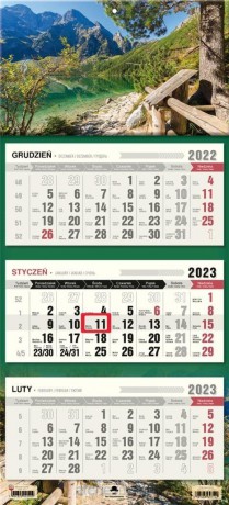 Kalendarz 2023 trójdzielny płaska główka Tatry [KALENDARZ]