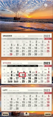 Kalendarz 2023 trójdzielny płaska główka Zachód [KALENDARZ]