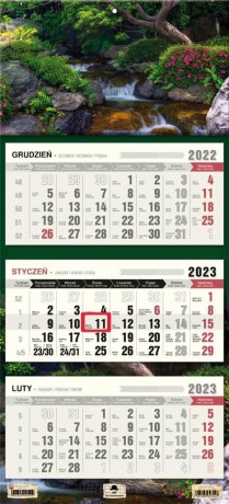 Kalendarz 2023 trójdzielny płaska główka Zen [KALENDARZ]