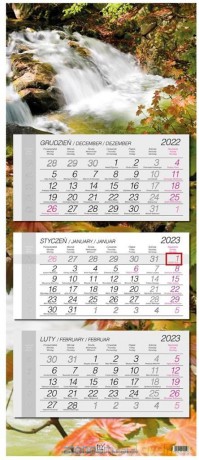 Kalendarz 2023 trójdzielny Woda [KALENDARZ]