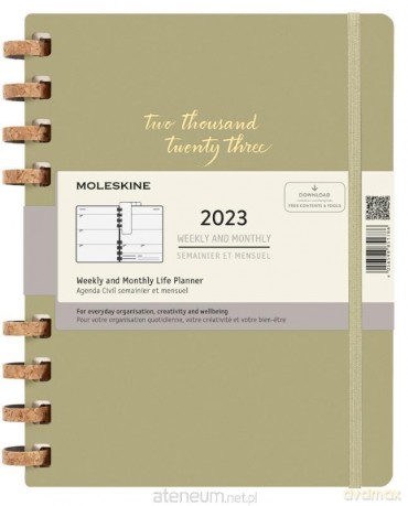 Kalendarz 2023 tygodniowe/mies. 12MXL (twardy) Crush Olive [KALENDARZ]