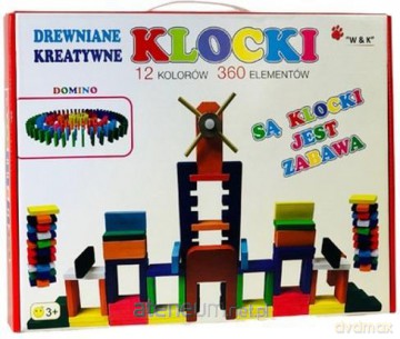 Małe domino drewniane 360 el. [GRA]