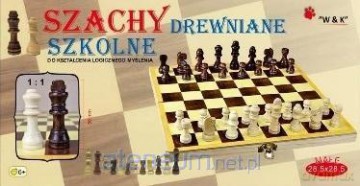 Małe szachy szkolne drewniane [GRA PLANSZOWA]