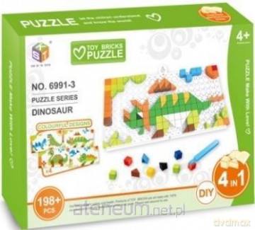 Mozaika 198 el. + 2 płytki - dinozaury
