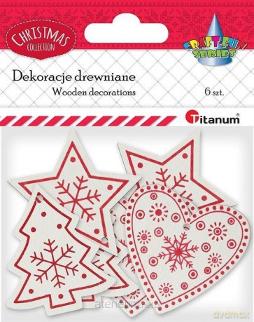 Ozdoba drewniana zawieszka 6 szt.