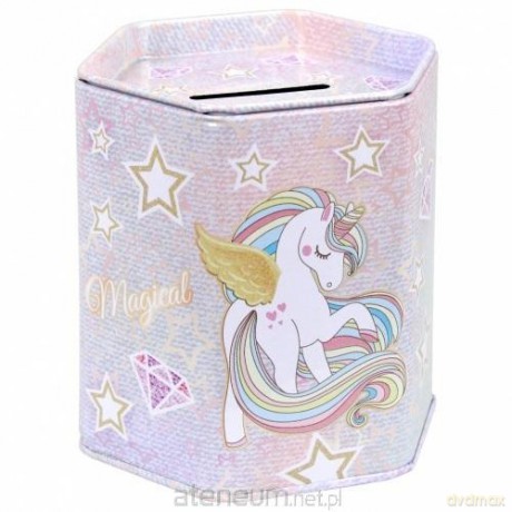 Skarbonka metalowa sześciokątna Unicorn
