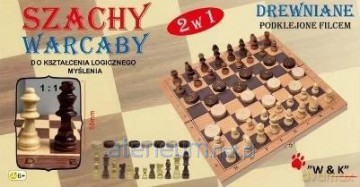 Szachy, warcaby 2w1 drewniane [GRA PLANSZOWA]