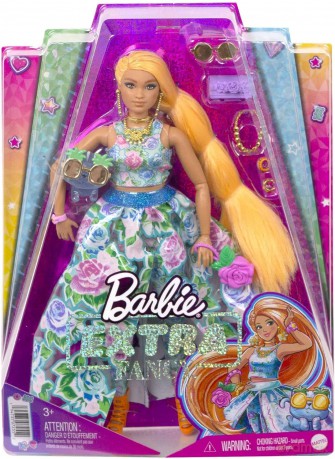 Barbie Lalka Extra Fancy kwiatowa + kotek HHN14 HHN11