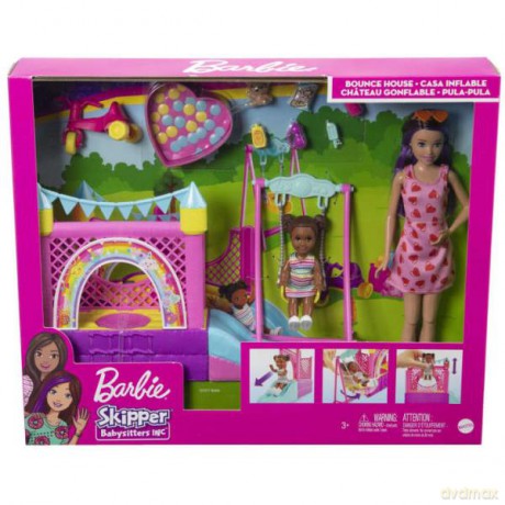 Barbie Lalka Opiekunka Skipper Dmuchany zamek HHB67 p3