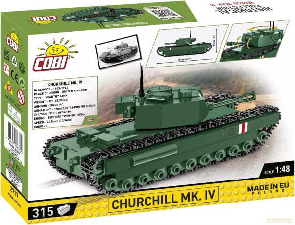 COBI 2717 Historical Collection WWII Czołg Churchill MK. IV 315 klocków [KLOCKI]