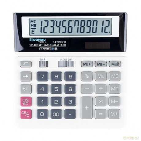 Kalkulator Donau Tech K-DT4125 12 cyfr, funkcja pierwiastka 155x152x28mm czarny