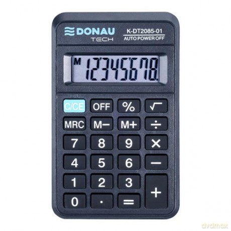 Kalkulator kieszonkowy Donau Tech K-DT2085 8 cyfr, funkcja pierwistka 114x69x19mm czarny