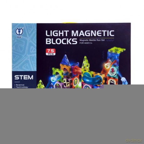 Klocki magnetyczne światło 75 el. 201487 [KLOCKI]