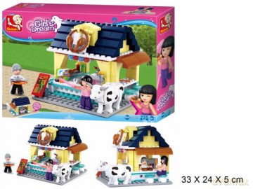 Klocki Sluban Dziewczynka Grill domek z jedzeniem 225 el. 96069 [KLOCKI]