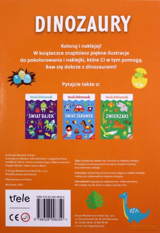 Kolorowanka A4. Dinozaury. Wyd II