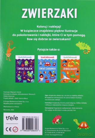 Kolorowanka A4. Zwierzaki
