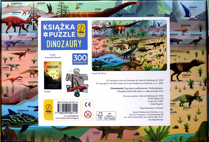 Książka i puzzle II. Dinozaury